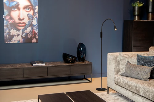 Lucide ZOZY - Stehlampe Mit Leselampe - LED 3 StepDim - 1x4W 3000K - Schwarz - Atmosphäre 2